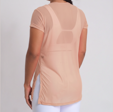 Blusa de tule nude