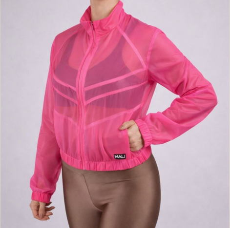 Casaco corta vento rosa pink