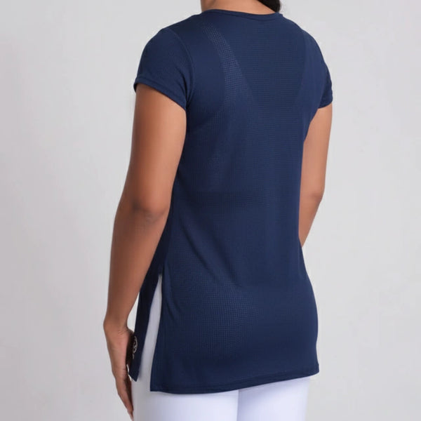 Blusa de tela dry azul marinho