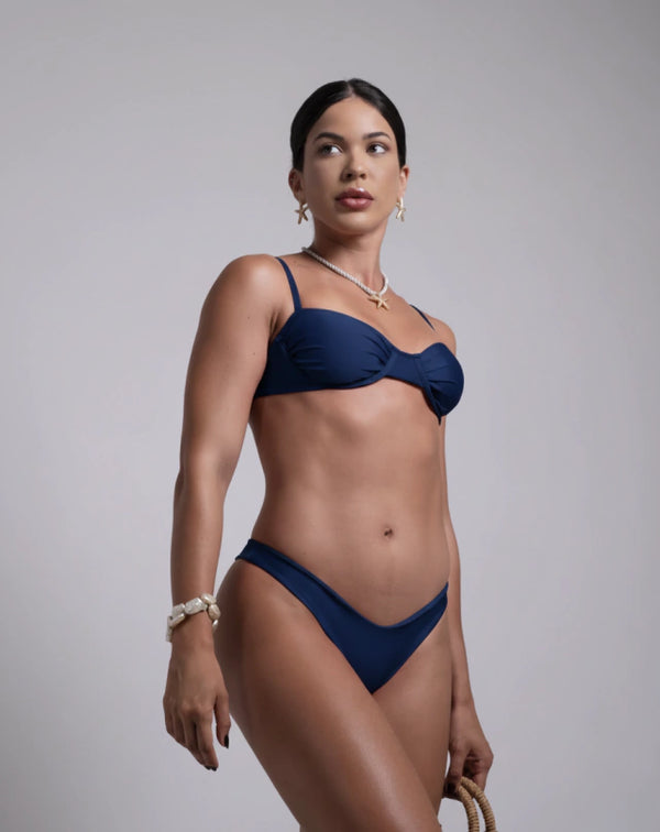 Top aro azul marinho
