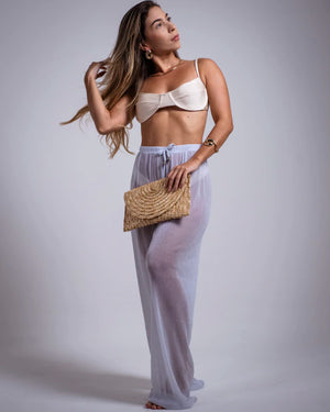 Calça lurex branca