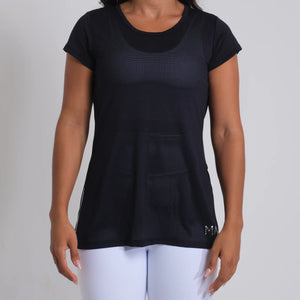 Blusa de tela dry preta