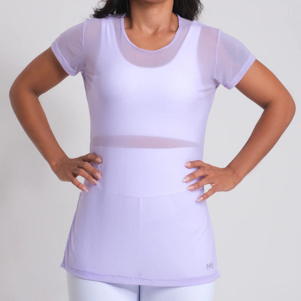 Blusa de tule lavanda