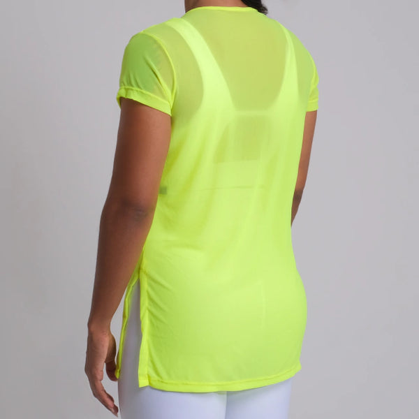 Blusa de tule amarelo fluor
