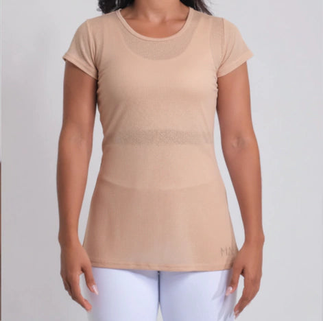 Blusa de tule nude