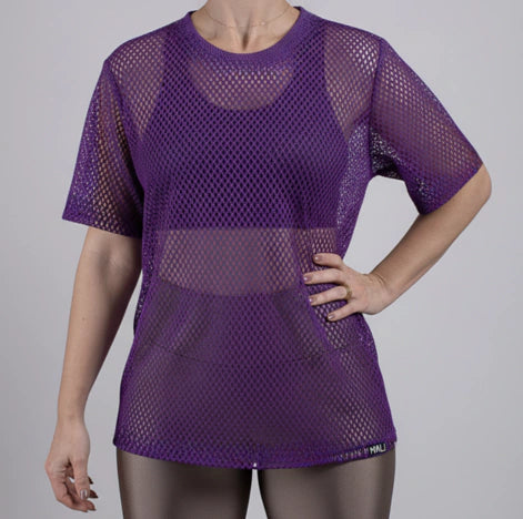 Blusa de tela beringela