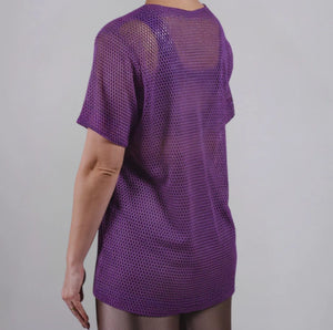Blusa de tela beringela
