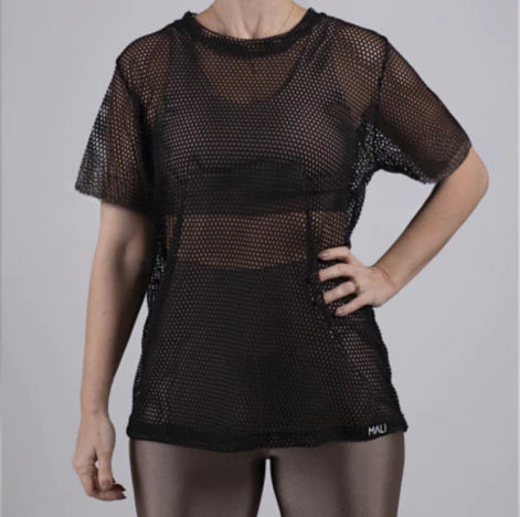 Blusa de tela preta