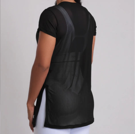 Blusa de tule preta